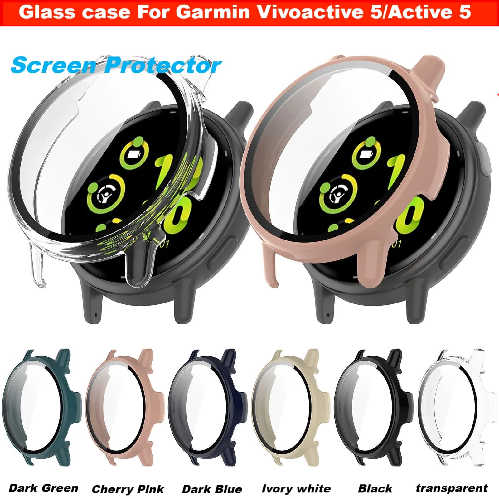 Custodia in vetro temperato per Garmin Vivoactive 5 Smart Watch custodia protettiva per schermo per Garmin vivoactive5 Shell Cover accessori