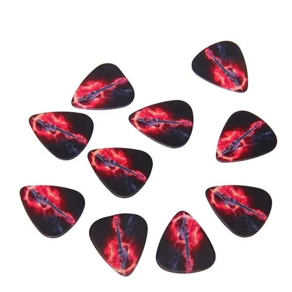 Plettri per chitarra con design a fiamma, plettri in celluloide durevoli da 0,71 mm, accessori per suonare la chitarra classica