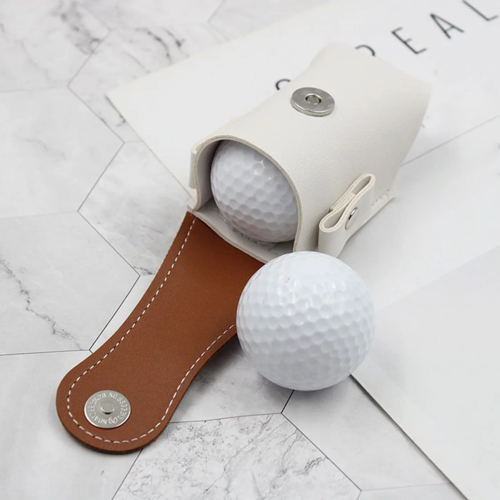 Borsa da golf da 5 pezzi, mini borsa portatile in pelle PU con porta tee