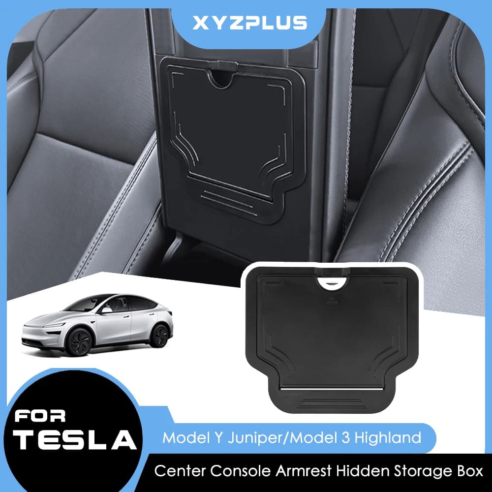 Hidden storage box for central console for Tesla Model 3 Highland Model Y Juniper 2025 ABS armrest Hidden cover Interior accessories