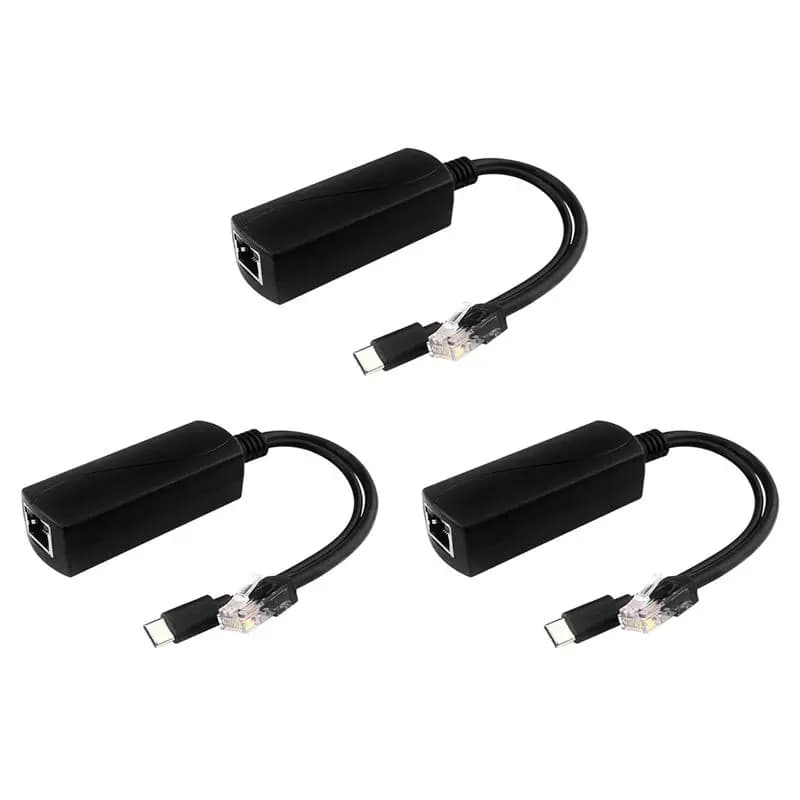 Splitter POE Gigabit 3X 5V3A 1000Mbps Type-C Power Over Ethernet per HUAWEI, per telecamera IP, per Raspberry Pi 4-ABIU