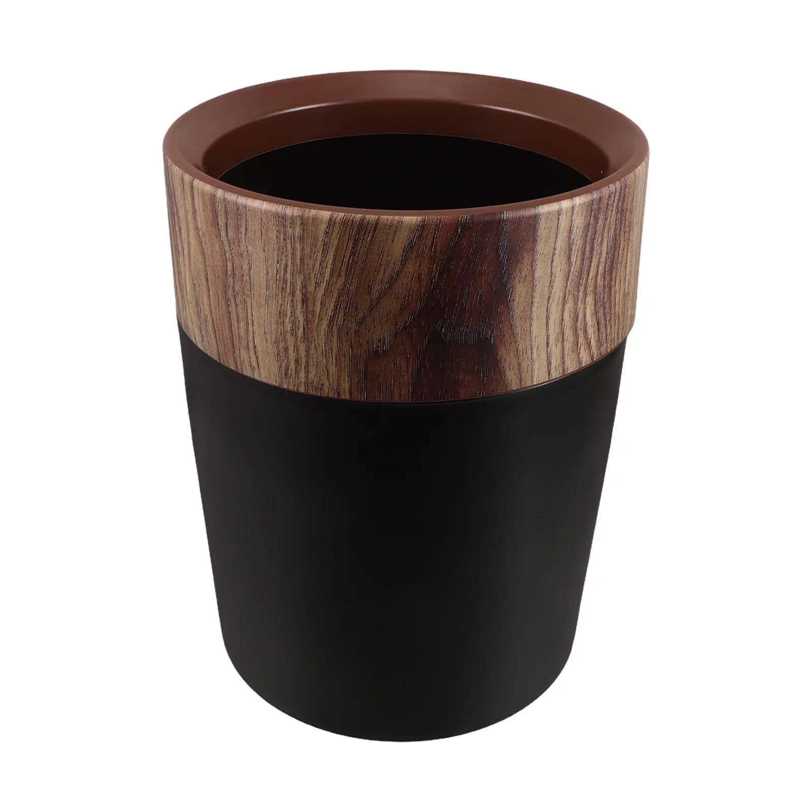 Cestino per Rifiuti in Plastica Effetto Legno, Bidone della Spazzatura, Contenitore per Riciclaggio, Cesto Portaoggetti per Cucina e Ufficio 14L/3,7 Galloni