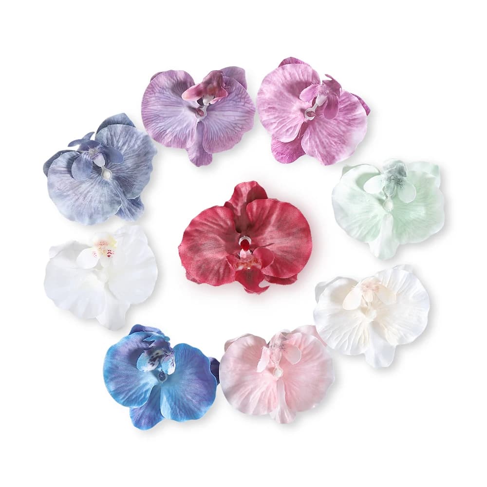 5/10 pezzi teste di fiori artificiali di orchidea farfalla 8 cm fiori finti per la decorazione domestica decorazione di nozze forniture per feste accessori