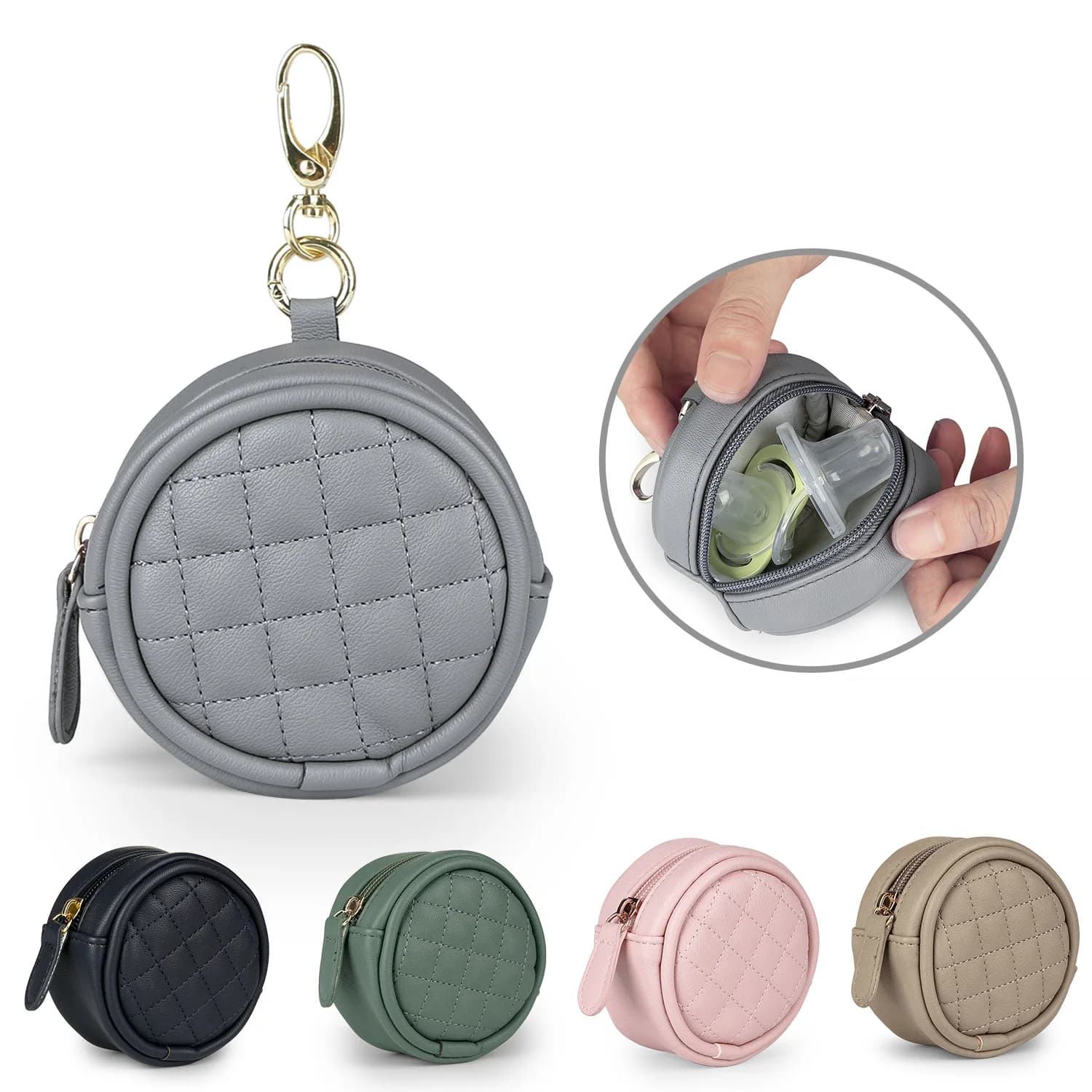 Custodia per ciuccio per bambini Custodia per ciuccio per bambini per borsa per pannolini Può essere utilizzata per trasportare 2 ciucci per viaggi all'aperto