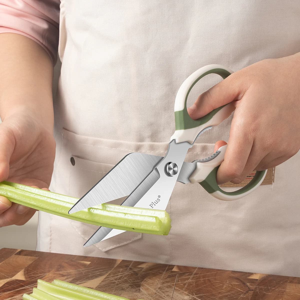 Forbici da Cucina con Testa Spessa - Forbici per Alimenti in Acciaio Inossidabile Resistente con Impugnatura Ergonomica Antiscivolo, Facili da Pulire