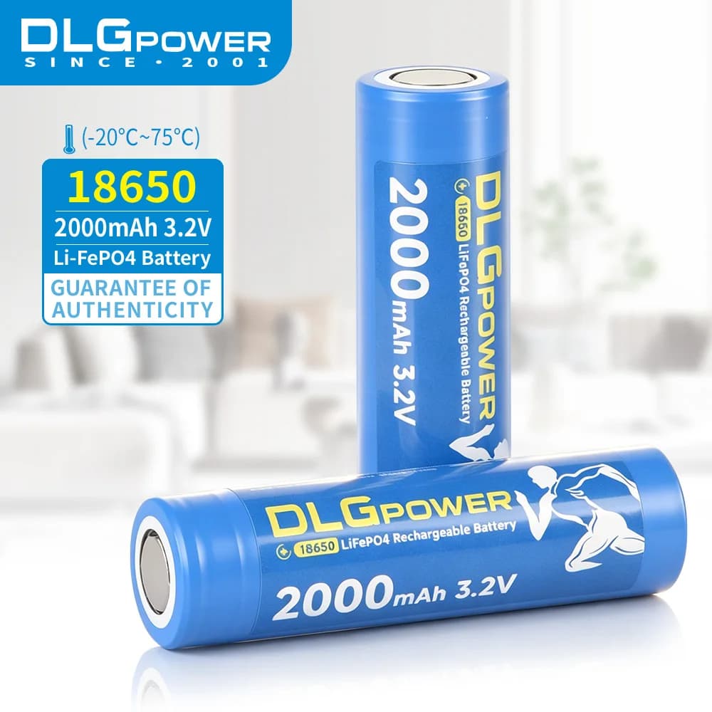 DLGPOWER 18650 2000mAh 3.2V LiFePo4 batteria ricaricabile ricaricabile per giocattoli ciclo di scarico Torcia elettrica Allarme fumo Faro