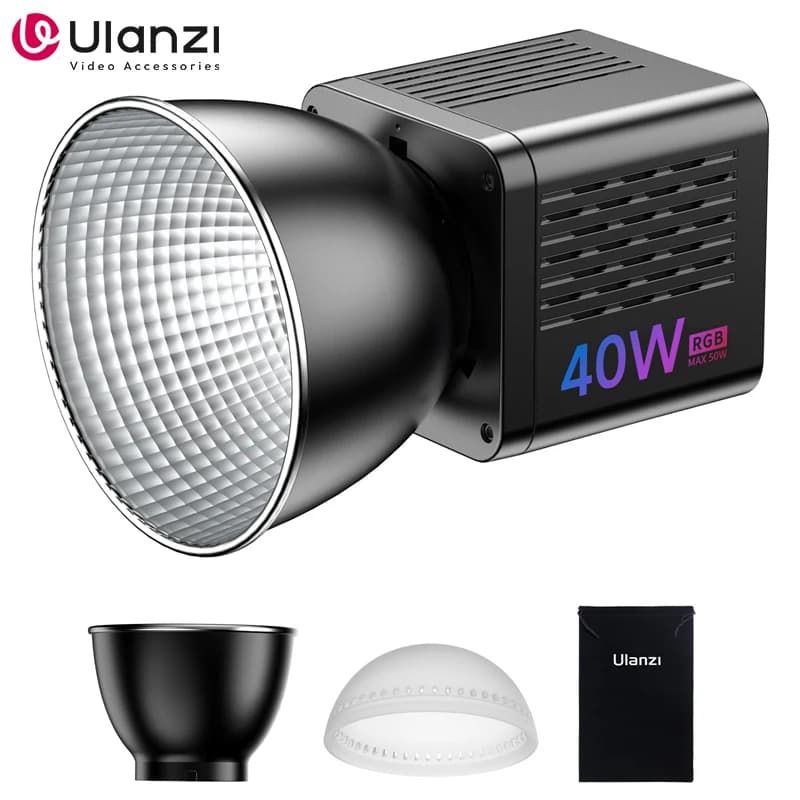 Ulanzi L024 40W RGB COB Video Light 0-359 ° RGB Full Color 2500-6500K luce di riempimento bicolore 3400mAh Mini bokens Mount COB Light