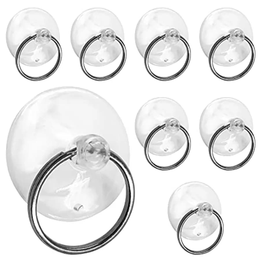 12 pezzi ventosa con anello 2 50 mm trasparente portachiavi ventose ventosa per finestra cucina gancio da parete gancio