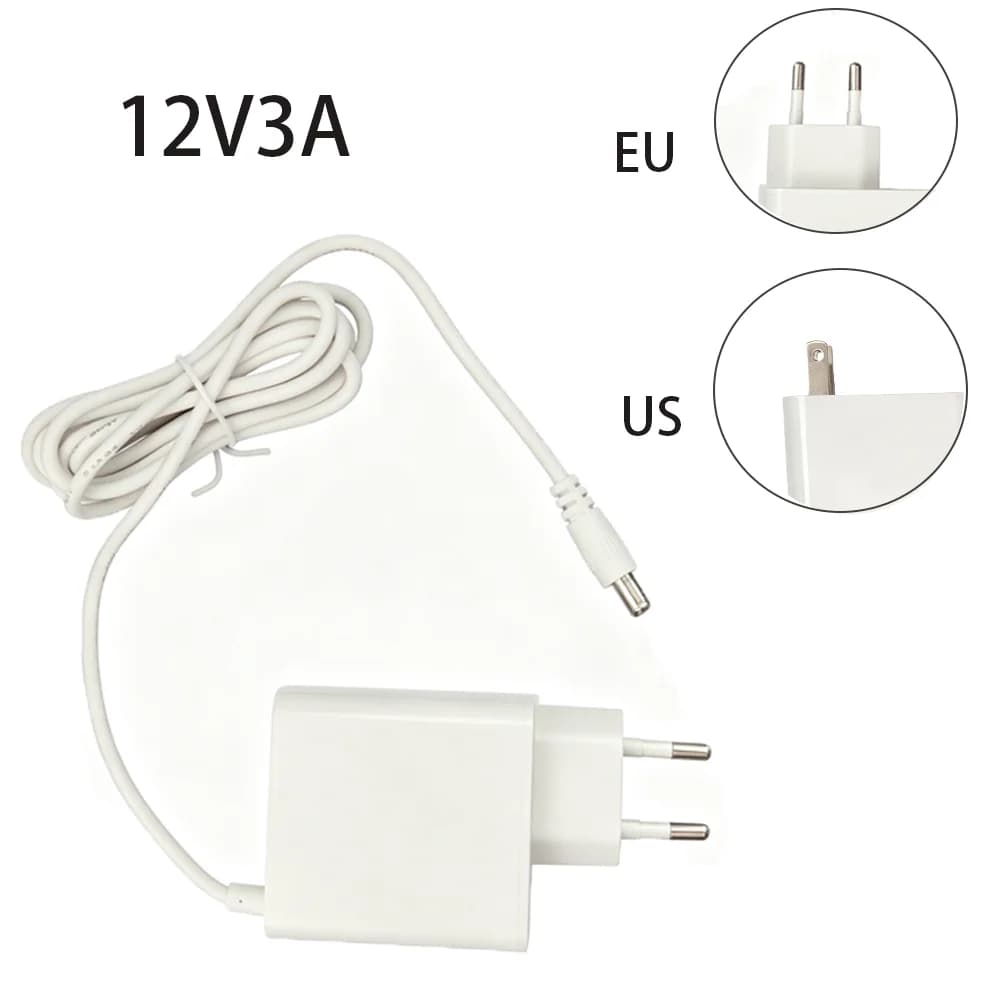 Adattatore di alimentazione universale 12V 3A Spina CC US EU per strisce luminose a LED Altri dispositivi elettrici