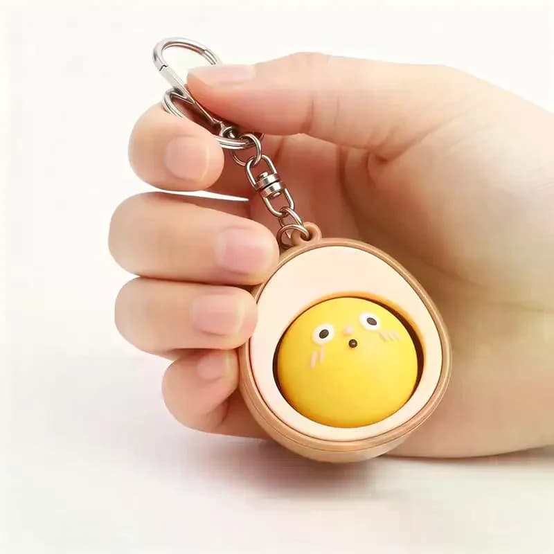 Portachiavi Antistress a Forma di Tasto di Macchina da Scrivere, Clicker per Decompressione, Anello Portachiavi per Tastiera Meccanica