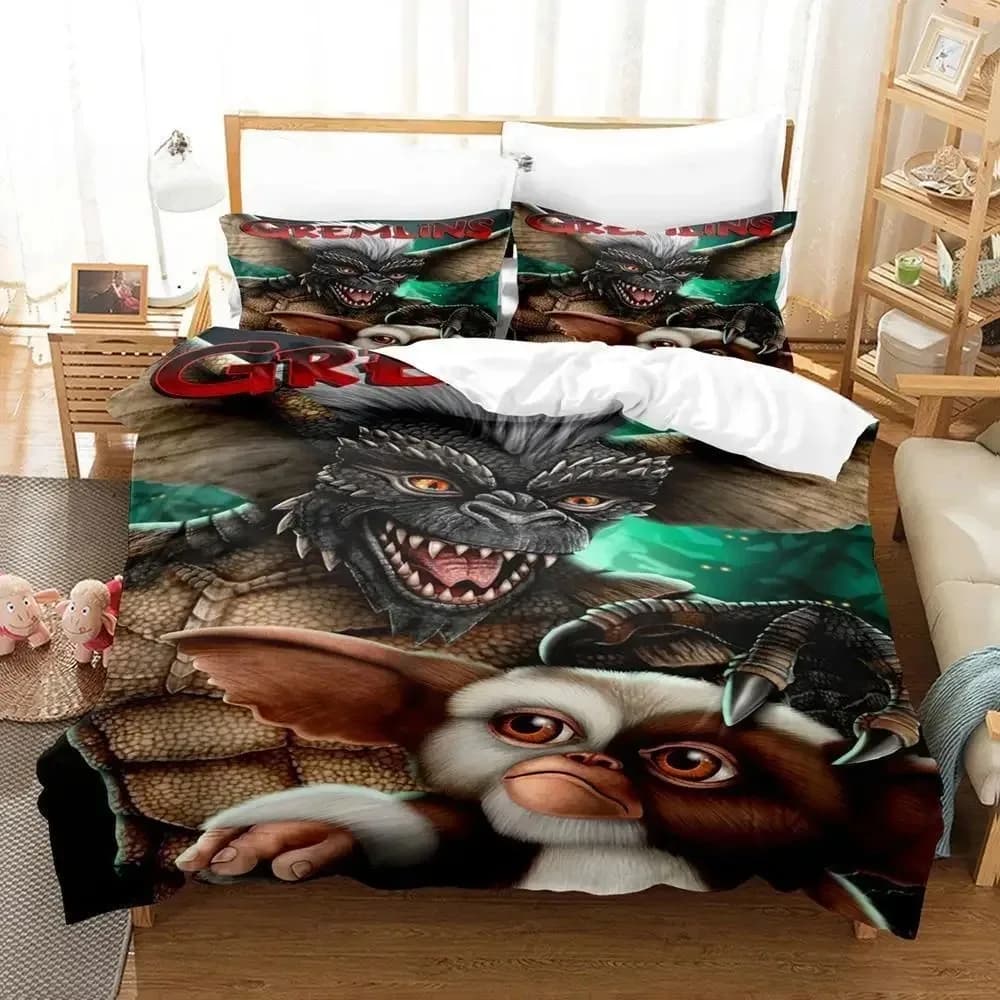 3D Print Fashion Gremlins Bedding Set 3D Printed Suitable for Bedroom Duvet Cover Set With Pillowcases Kids Home Textile