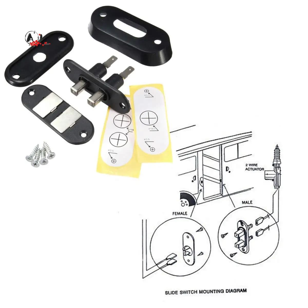 Interruttore di contatto per porta scorrevole A10E-Black per allarme auto e chiusura centralizzata per VW T4 FORD