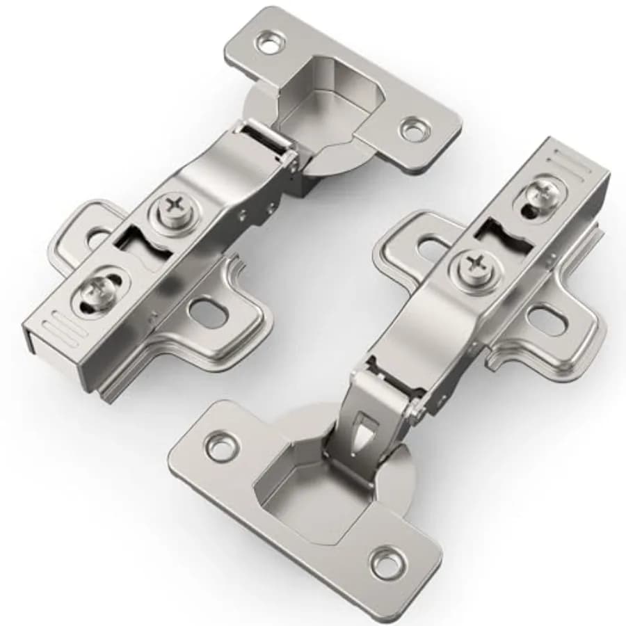 Pack of hinges for concealed lockers with cushioned closure, satin nickel, 5 pieces ° Closure to 45-5 Degrees to please, 3D adjustment, Cl