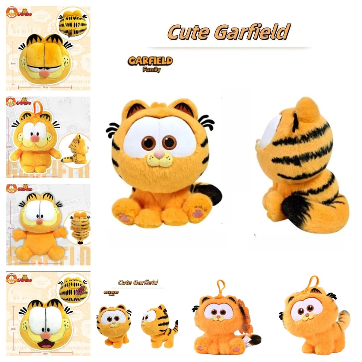 8 stili GARFIELD originale simpatico peluche morbido gatto farcito bambola cartone animato peluche portachiavi ciondolo per ragazzi ragazze regalo di compleanno