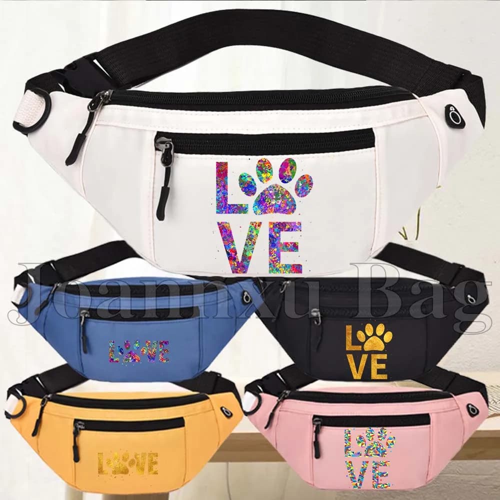 Colorful dog love hoop dog lover pop art gifts race marsupio marsus pouch phone sports bag waterproof shoulder bag