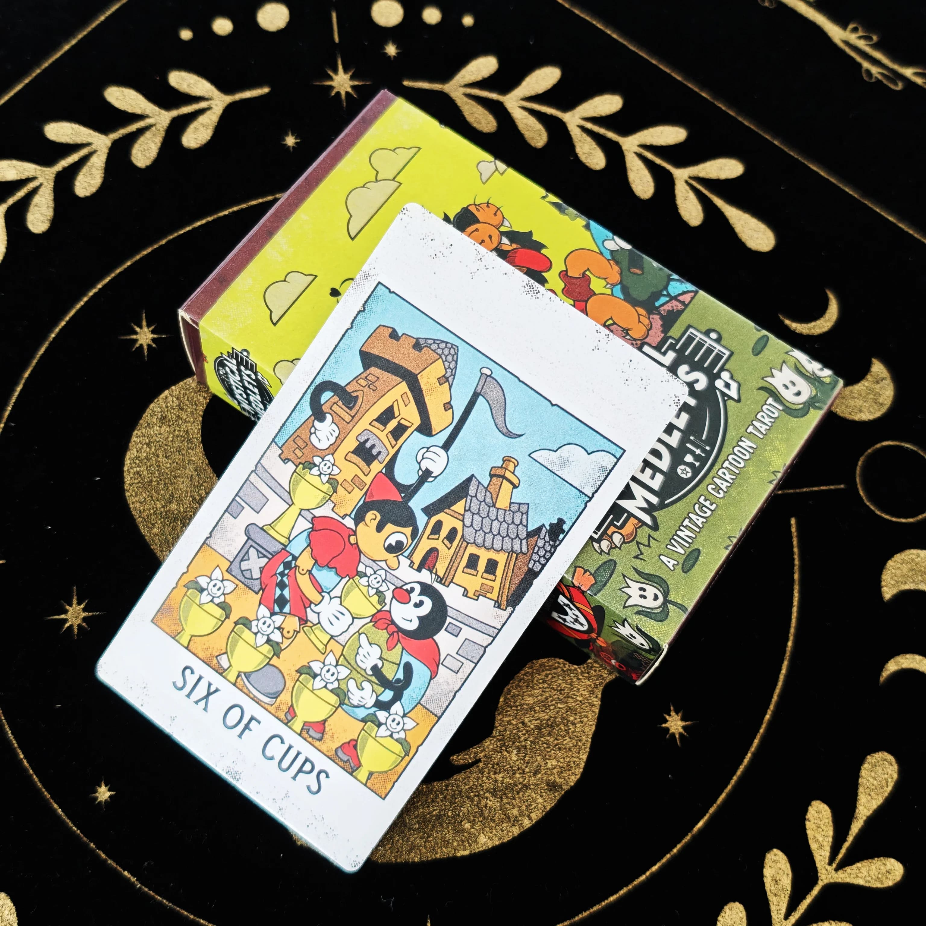 Medleys mistici da 12x7 cm Un cartone animato vintage Tarocchi A 78 Oracle Visioni inglesi Divinazione Edizione Borad Giocare a giochi