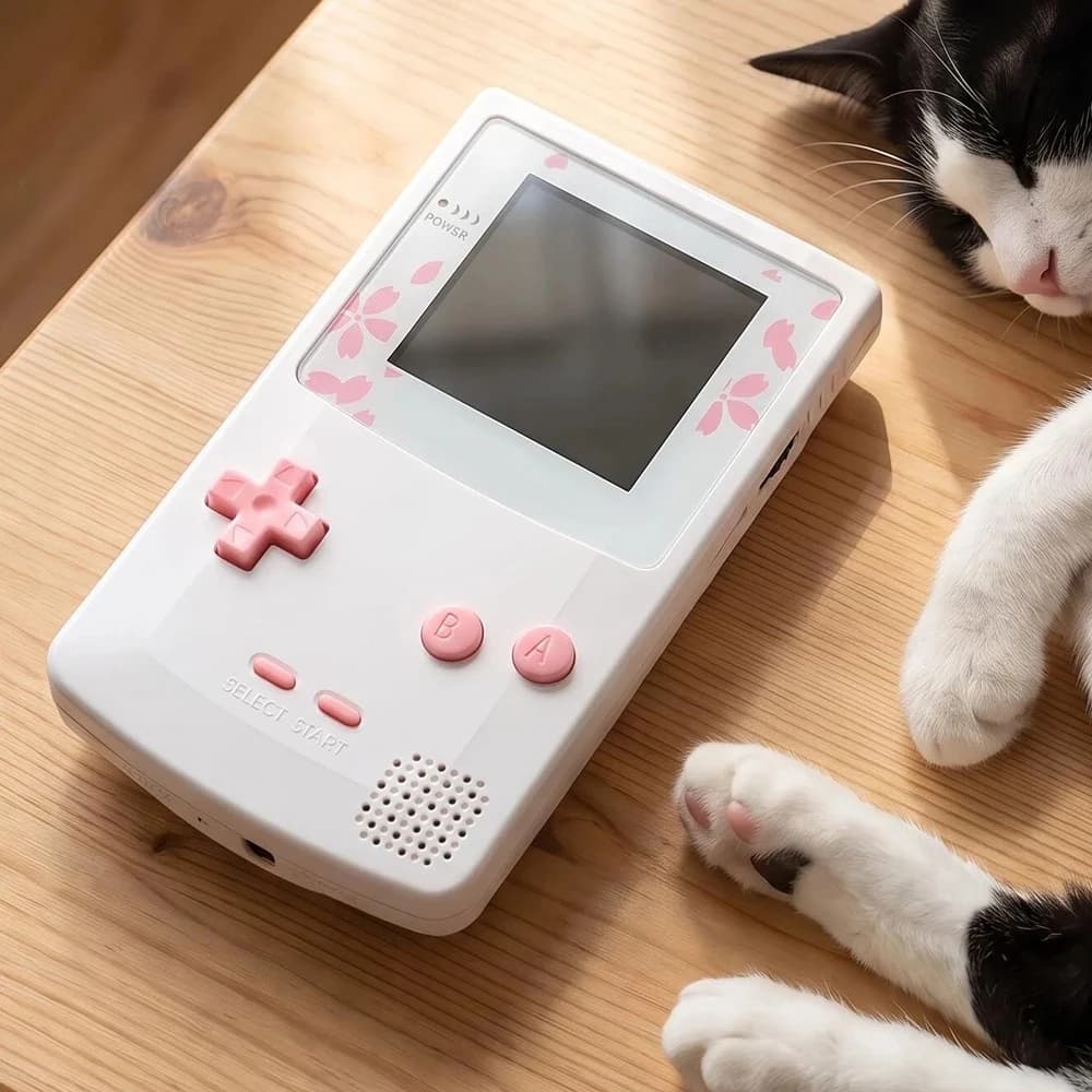 Cute Sakura Full Shell Case Replacement Kits for GameBoy Color GBC Retro Console Housing Cover Buttons