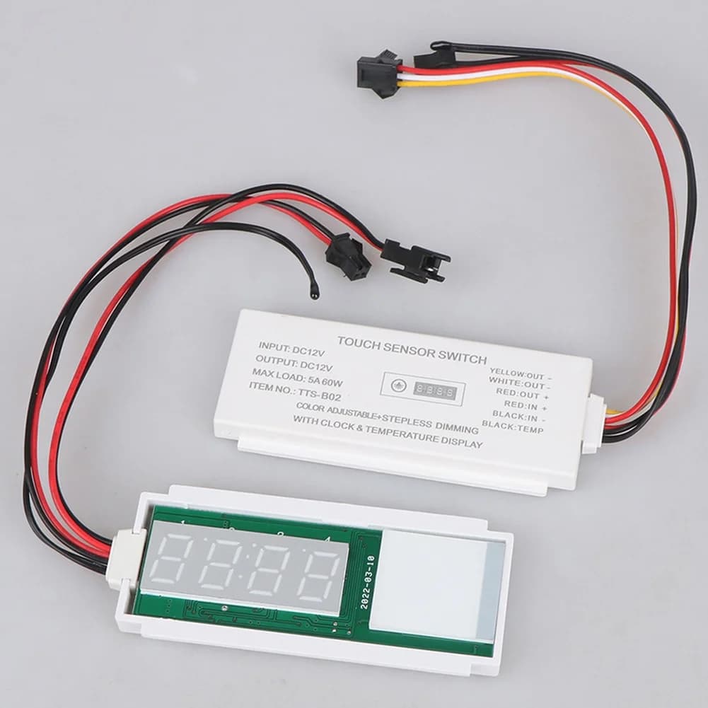 Touch Switch 12V Touch Sensor Switch Clock Temperature Display Dimming For Smart Bathroom Mirror LED Light Controller Module