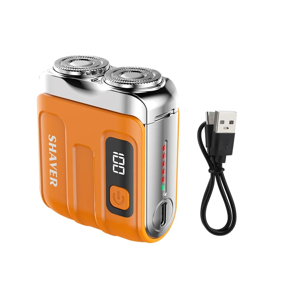 Rasoio elettrico portatile USB ricaricabile Rasoio 9000 giri/min Potente doppia lama da uomo Barba Trimmer Lavabile Testa da barba da viaggio