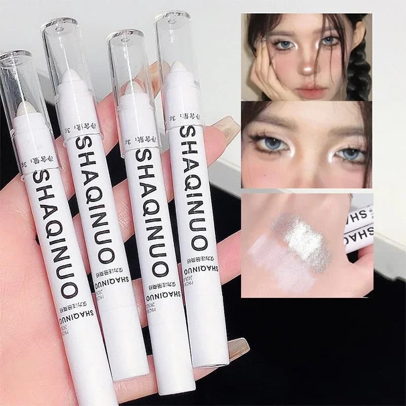 White highlighter: matt glittering for intermediate lighting; Easy to apply stick for instant glow