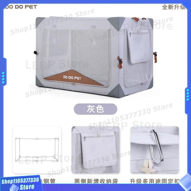 Portable Foldable Dog Cage for Car Travel Safety Seat Large Medium Small Pet Carrier Outdoor Cat Litter Box Secure Crate Car