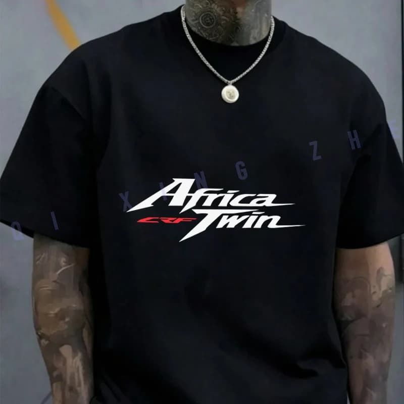 Maglietta Hon Africa Twin Crf 1000 L in cotone casual da uomo, estiva, per moto e ciclismo, abbigliamento sportivo, top, T-shirt 2026