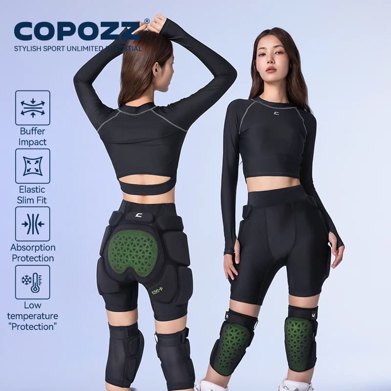 COPOZZ Women's Ski Knees and Slopes Men's Sponge ESA Addens Sports Protective Equipment Set for Shock Resistant Adult Skateboards