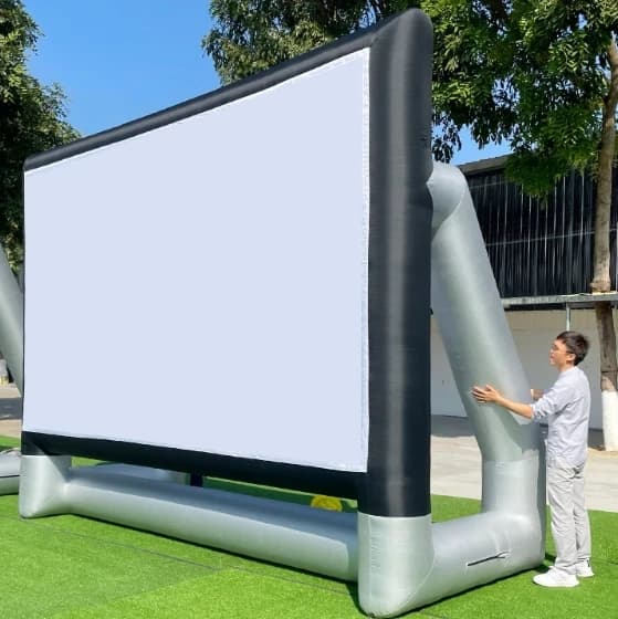 Schermo Gonfiabile per Proiettore da Esterno con Gonfiaggio Rapido, Schermo Resistente per Serate di Cinema all'Aperto, Feste ed Eventi