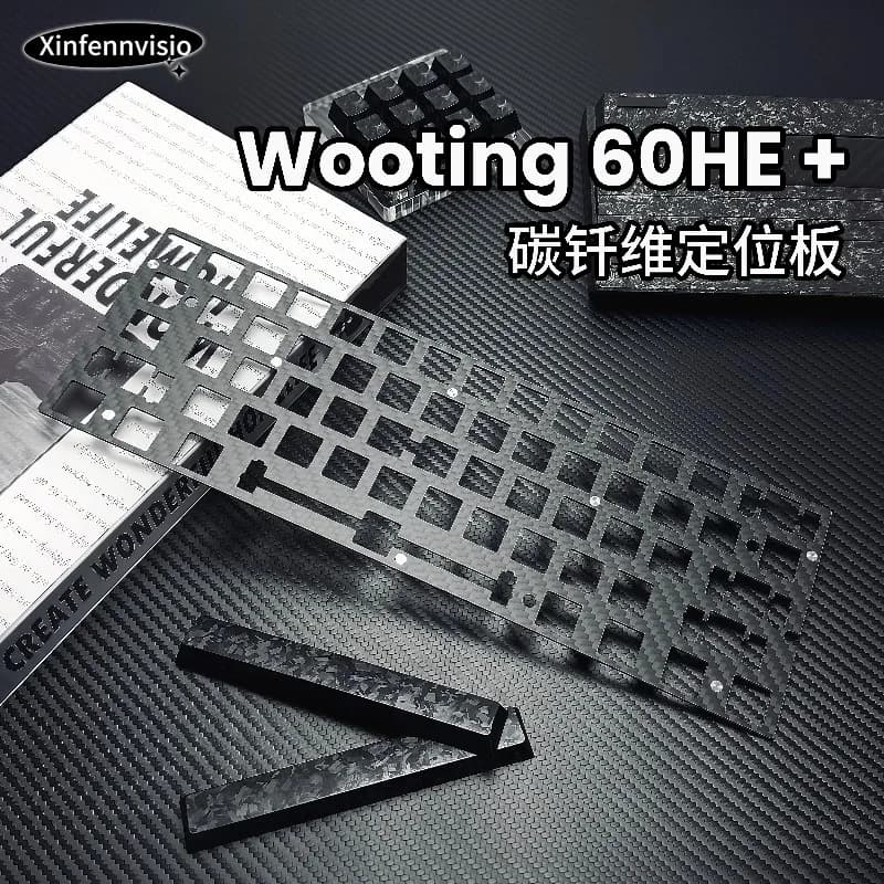 Scheda di Posizionamento Tastiera Wooting60HE+ Personalizzata in Fibra di Carbonio e Lega di Alluminio GH60, Accessori per Tastiera Meccanica da Gioco