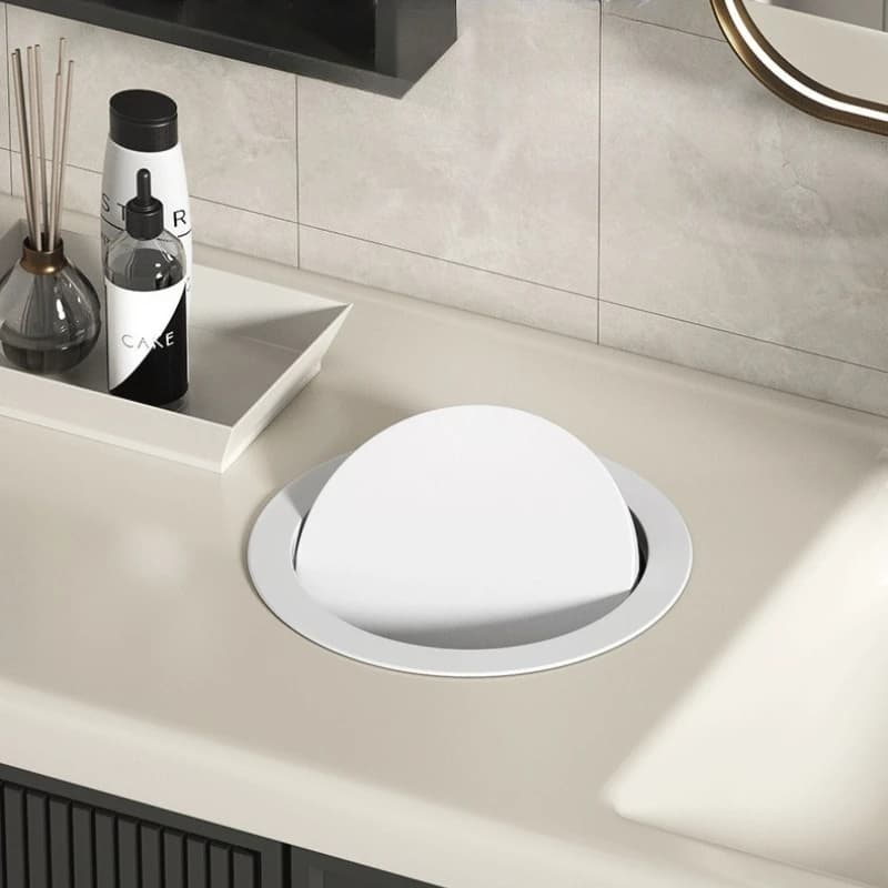 Built-in Countertop Trash Can Stainless Steel Embedded Trash Bin Large Capacity Kitchen Garbage Bins with Lid Clean Accessories