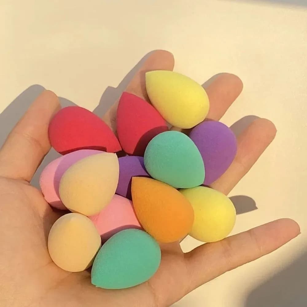 Set di mini spugne per fondotinta da 1/10 pezzi, spugne per trucco leggere, per uso asciutto e bagnato, colorate, indispensabili per i viaggi, blender per il trucco