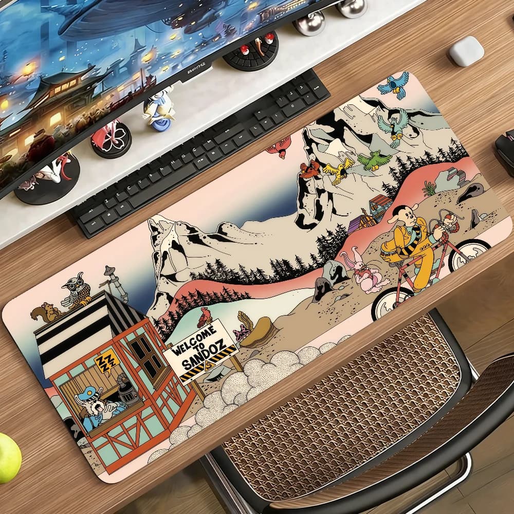 Tappetino per mouse Bicycle Day, tappetino per computer in gomma antiscivolo, decorazione per gamer, tappetino da scrivania per laptop, ufficio, grande