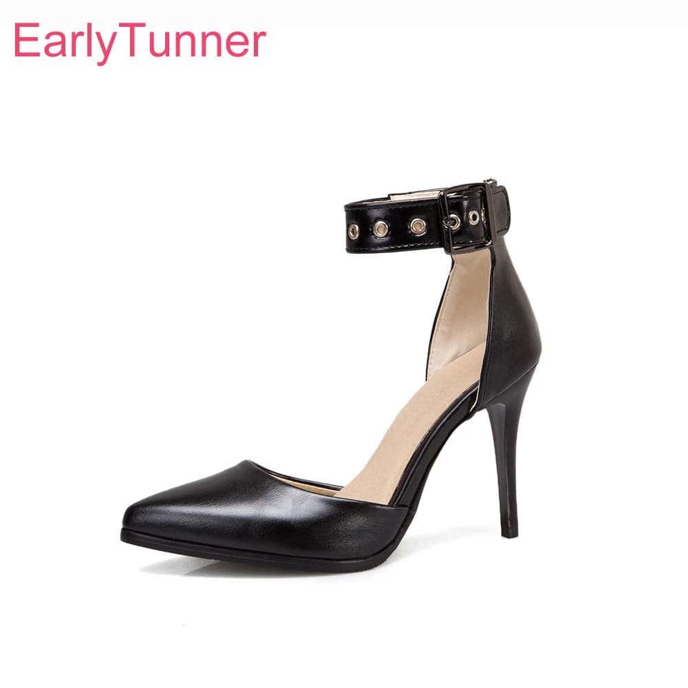 Sandali Estivi 2026 da Donna con Cinturino alla Caviglia, Tacco a Spillo Alto e Punta Affusolata, Scarpe da Donna Taglie Grandi e Piccole, Plus Size 12 33 46 50