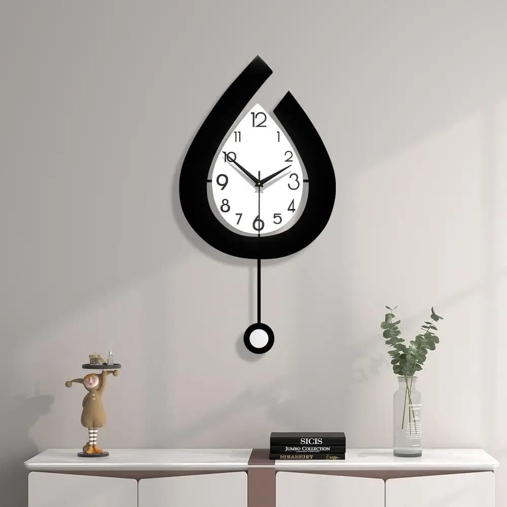 Orologio da Parete per Arredamento Soggiorno, Grande Orologio da Parete Moderno con Pendolo a Batteria per Camera da Letto, Ufficio, Cucina, Casa, Piccolo B