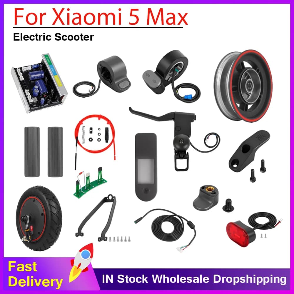 Electric Scooter Set For Xiaomi 5 Max Motor Wheel Hub Thumb Throttle Dashboard Cover Controller Brake Handle Taillight Hall Part