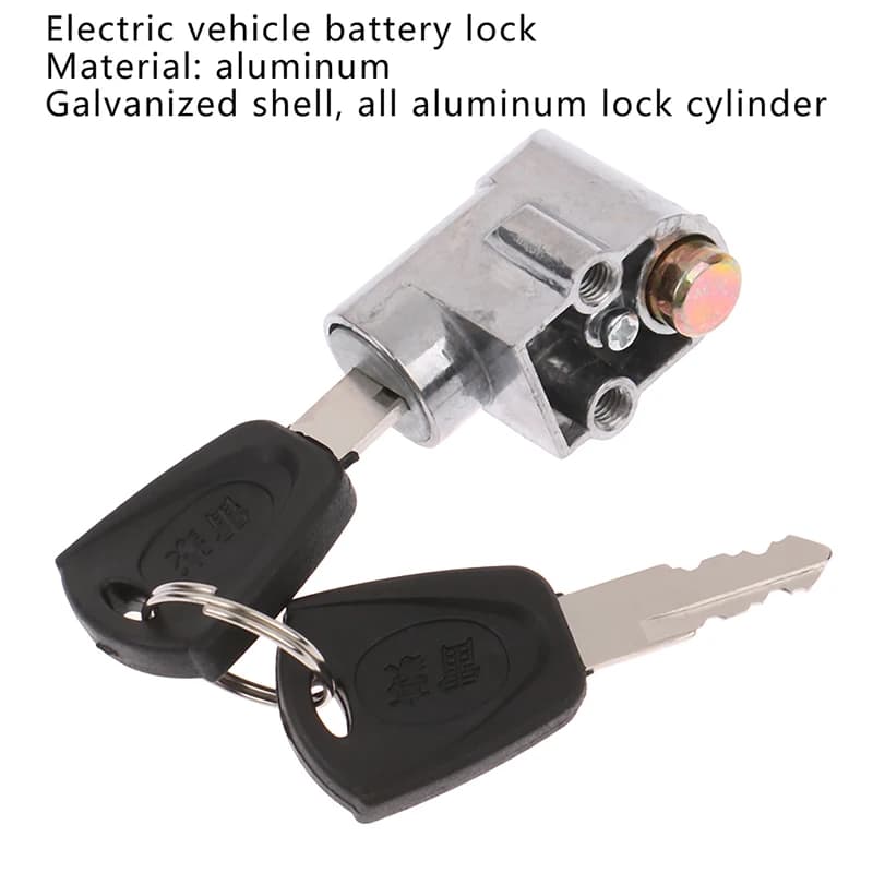 Blocco batteria per veicolo elettrico a 2 tasti Blocco cuscino Blocco di sicurezza antifurto per moto Scooter E bici Parte del veicolo ad alta sicurezza