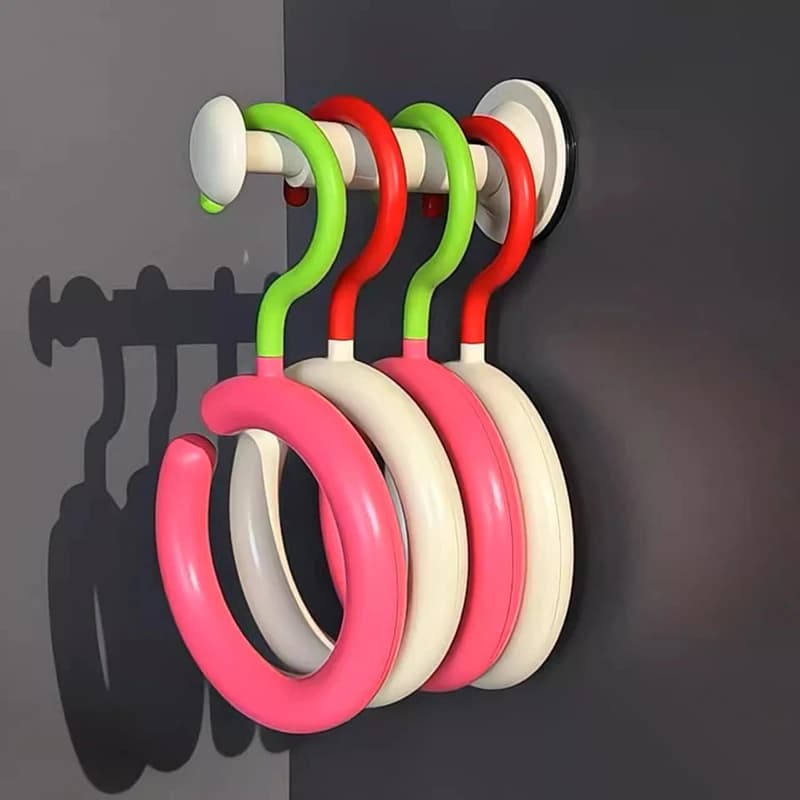 Clothes rack with hook for dopamine 1/5 pieces Rotating scarf Hat Organizer bag Non-perforated silk display Save space Hook