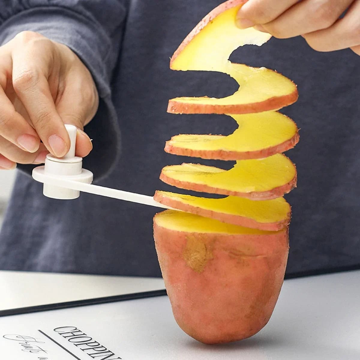 1 Pezzo Affettatrice a Spirale per Patate, Cetrioli e Ravanelli, per Creare Fiori di Verdura