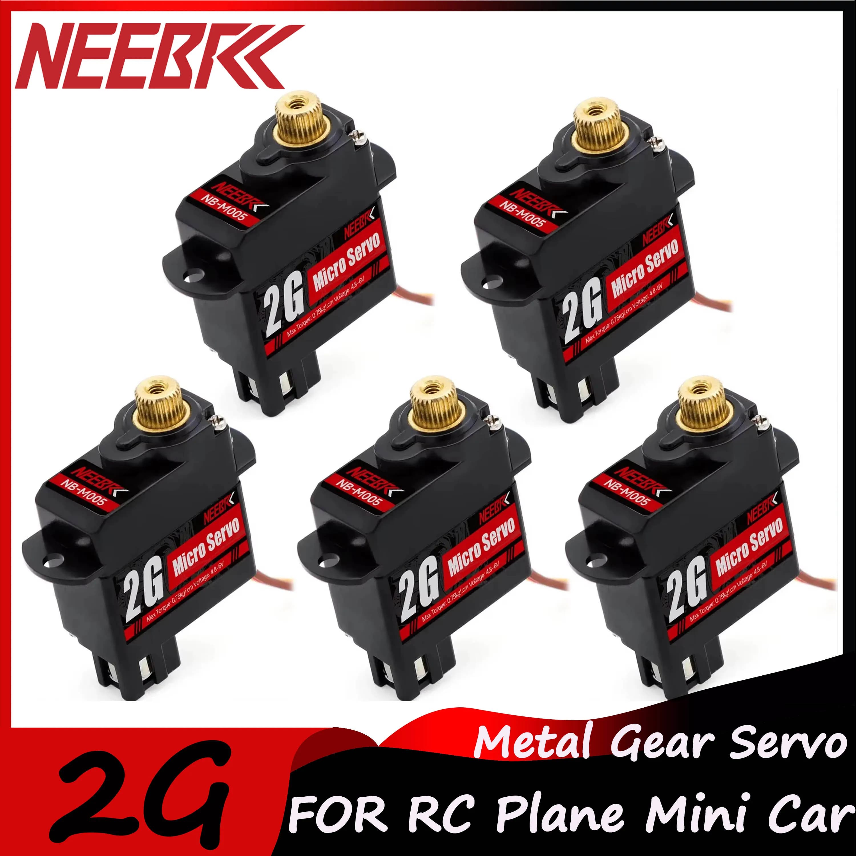 NEEBRC 2g Mini Servo Metal Gear Motore Coreless impermeabile digitale per RC Micro Auto aereo ad ala fissa Elicottero Robot Barca Parte