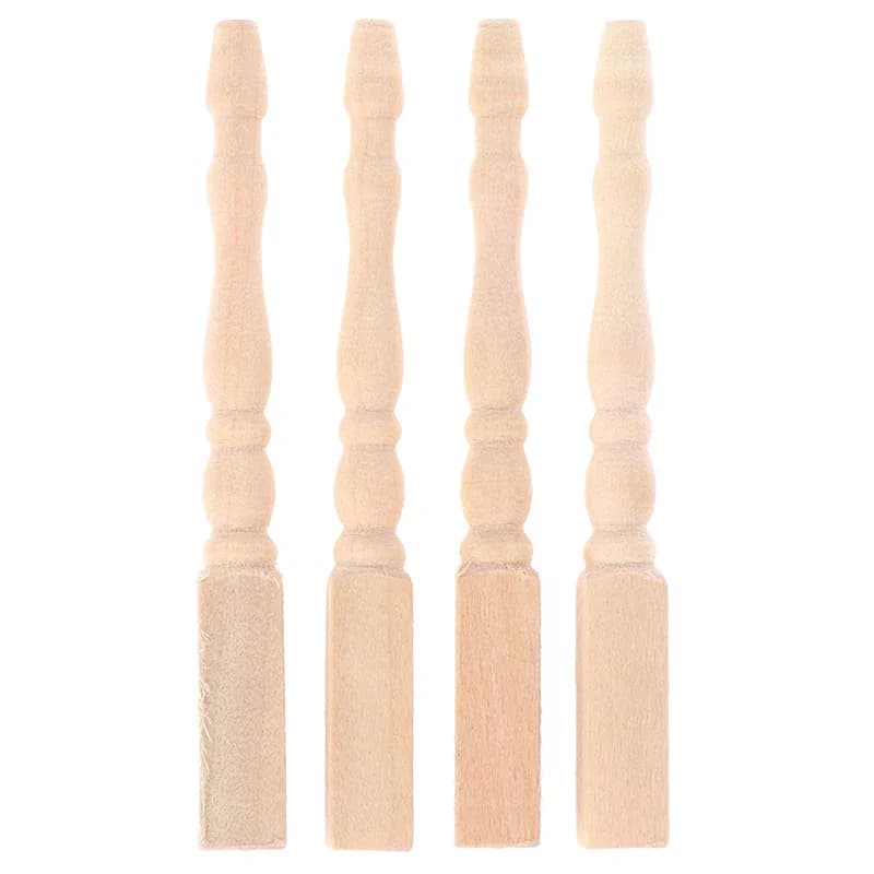 Set di 4 Gambe per Tavolo in Legno Fai-da-Te 1:12, Accessori per Mobili in Miniatura per Casa delle Bambole