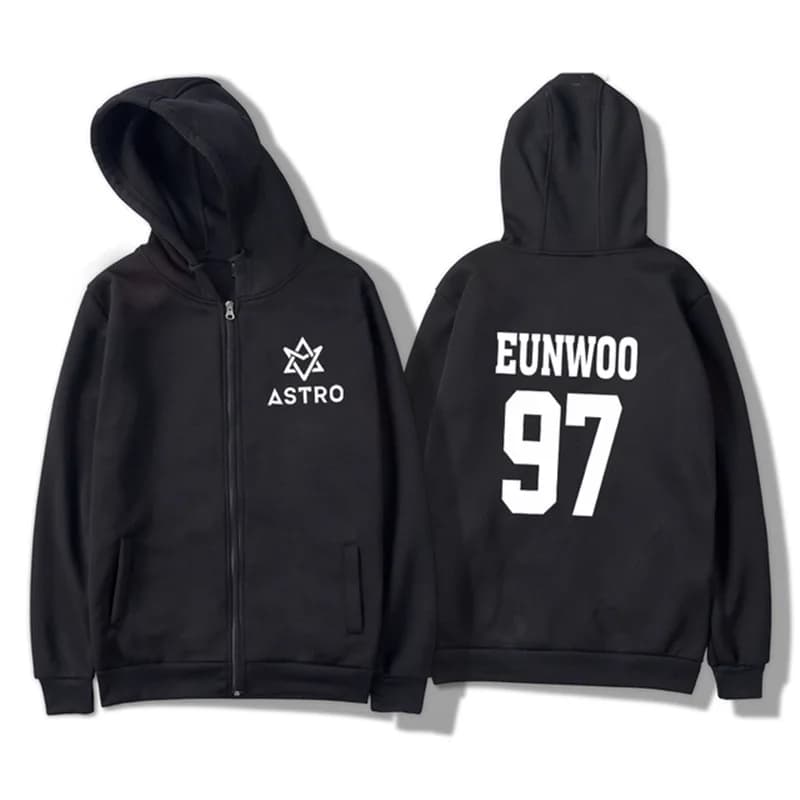 Kpop ASTRO STAR Group Printed Hoodies Moletom Harajuku Sweatshirt Casual Zipper Hoodie Streetwear Jacket Men/Women Clothing
