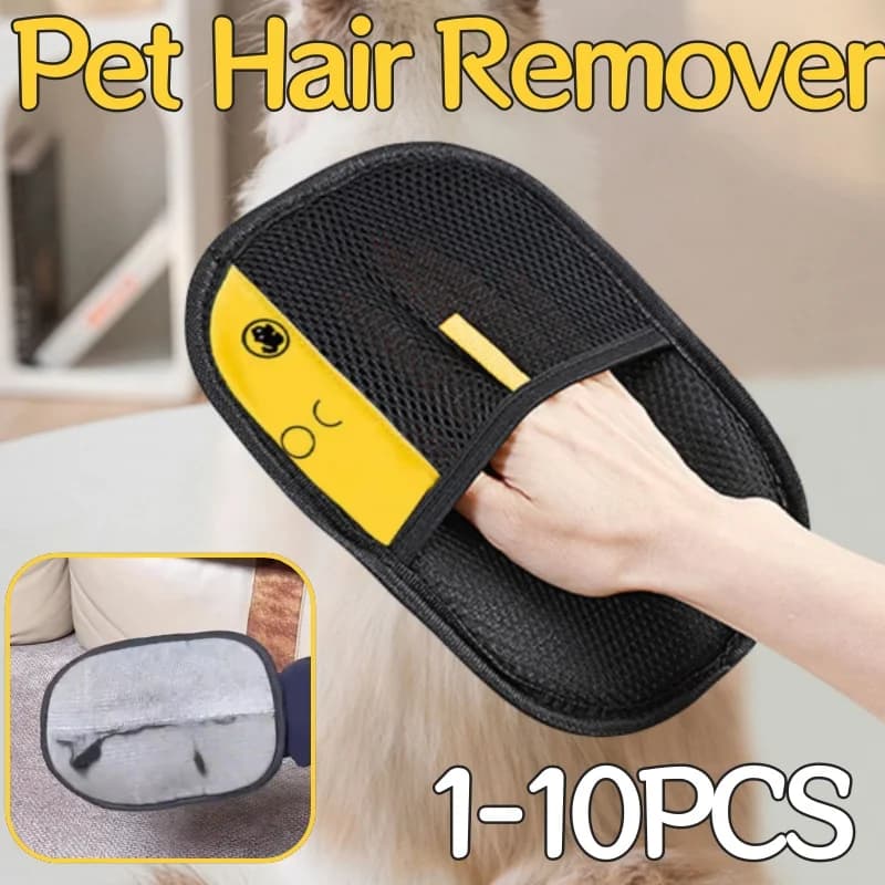 Guanti per toelettatura animali Spazzola per peli di gatti Guanti per rimozione animali domestici Doppia spazzola Strumento efficiente per la pulizia dei gatti Strumento per la pulizia dei peli