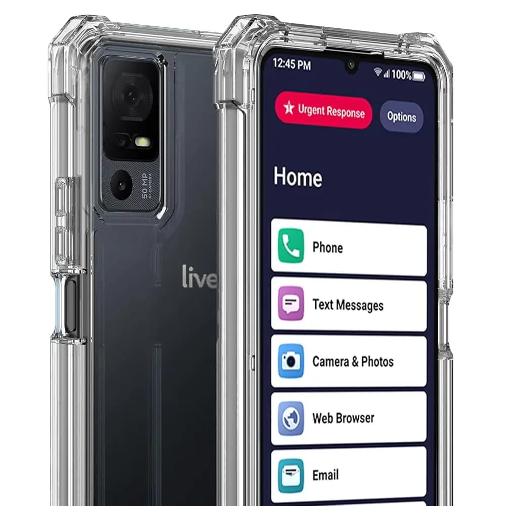 Custodia Trasparente per Jitterbug Smart4 / TCL 40XL, Cover Ibrida in TPU Trasparente [Antiurto] per Telefono Lively Smart 4 per Anziani