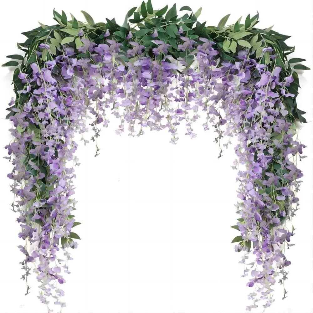 1 Striscia/15 Fiori di Glicine Artificiale, Ramo Singolo, Ghirlanda di Fiori Simulati, Strisce di Piante Rampicanti Fatte a Mano