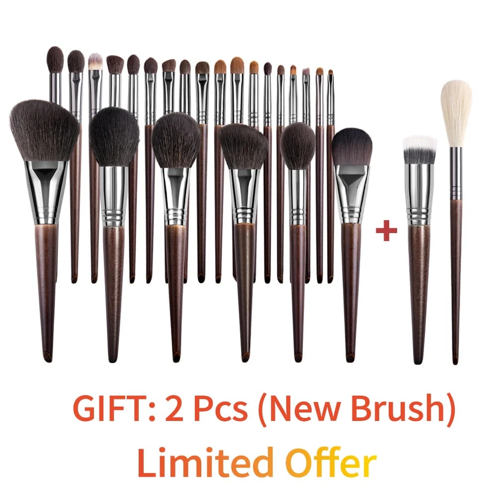 Set di pennelli per trucco OVW in pelo di capra naturale, kit professionale, pennelli per sfumare e applicare il trucco.