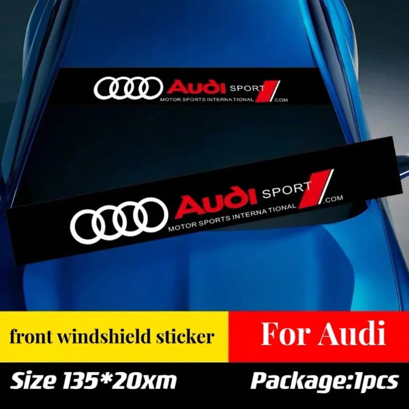 Audi Front Windshield Stickers Front Decorative Decals 3D Stickers For A7 Q2 Q3 Q5 Q7 A3 8P 8V 8L A5 A6 C6 C5 C7 TT Accessories
