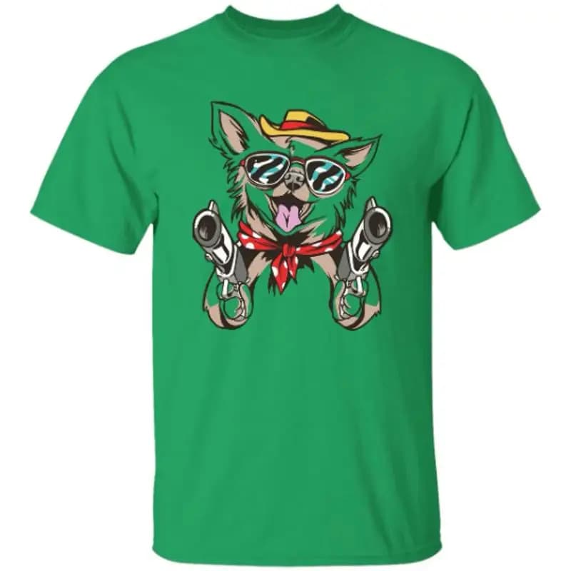 Maglietta Chihuahua Gun con Carte dei Tarocchi
