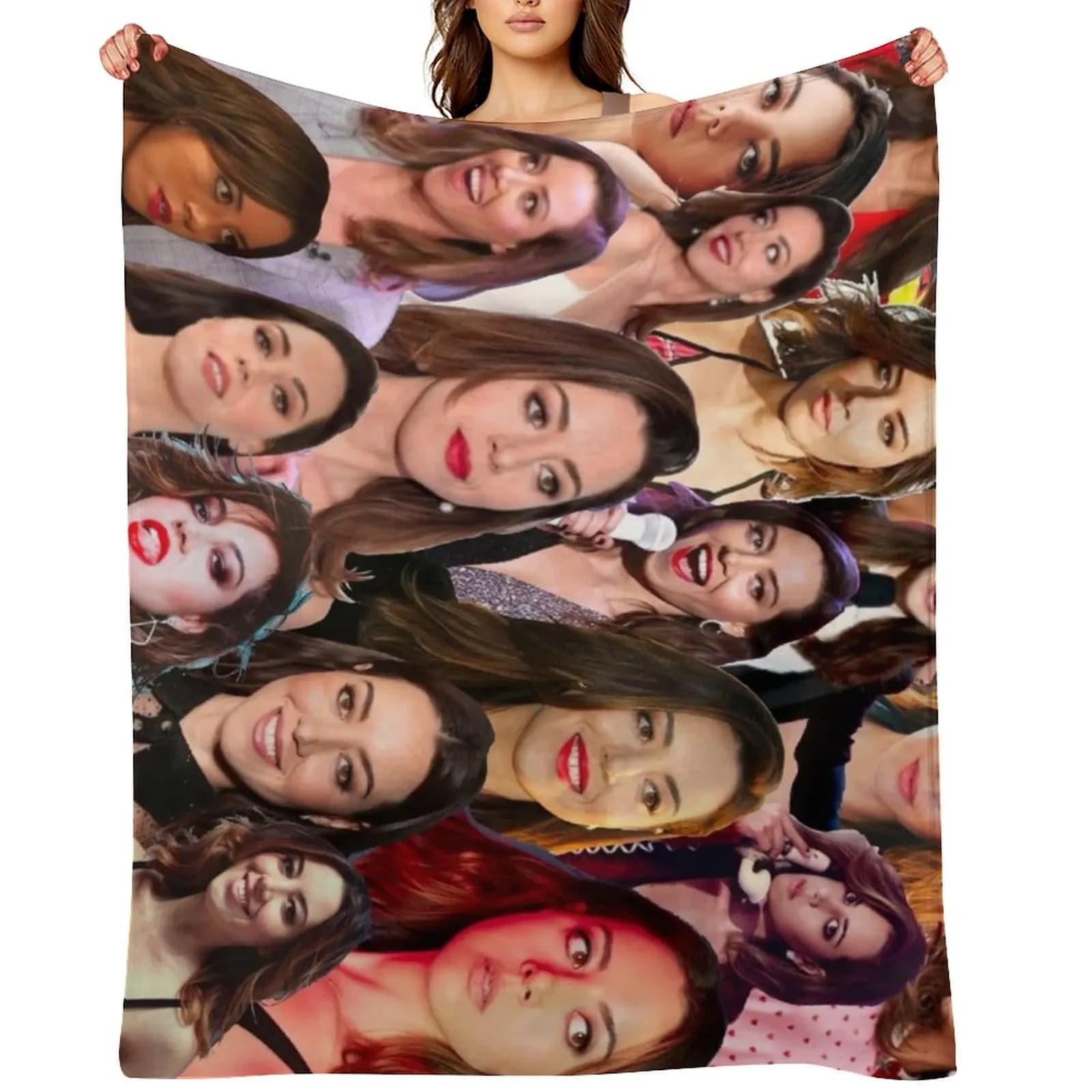 Covered with Collage Photographic Aubrey Plaza, Personalized Gift, Pelo Satin for Movers, Baby Covers