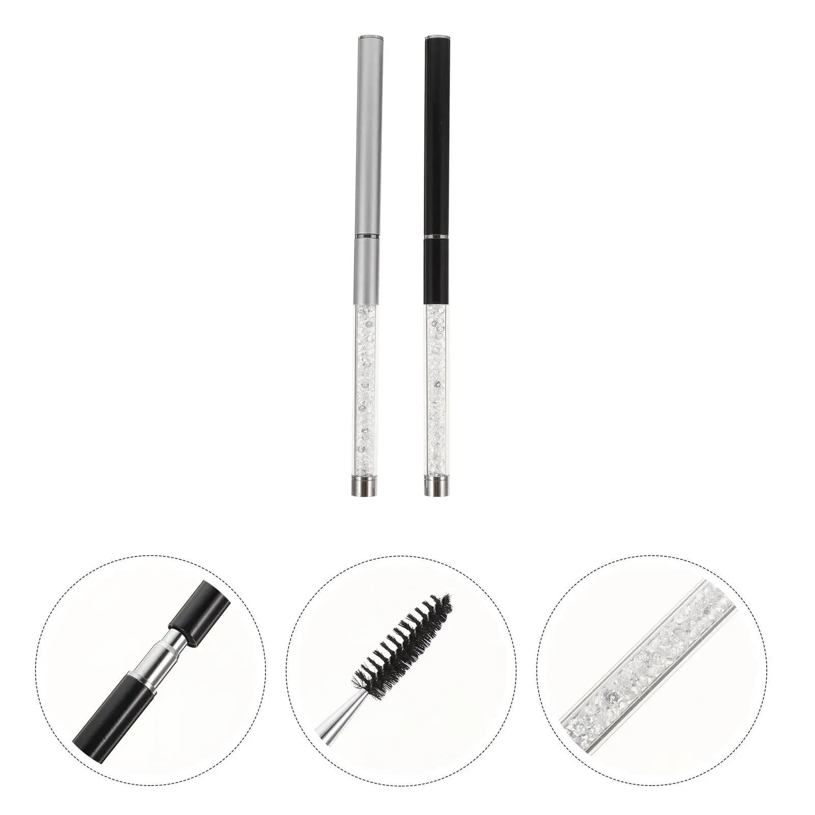 Set of 2 Eyebrow and Eyelash Brushes, Eyebrow and Eyebrow Mascara Applicator Perfectly Defined, Domestic and Professional Use, Easy to Use, Transparent