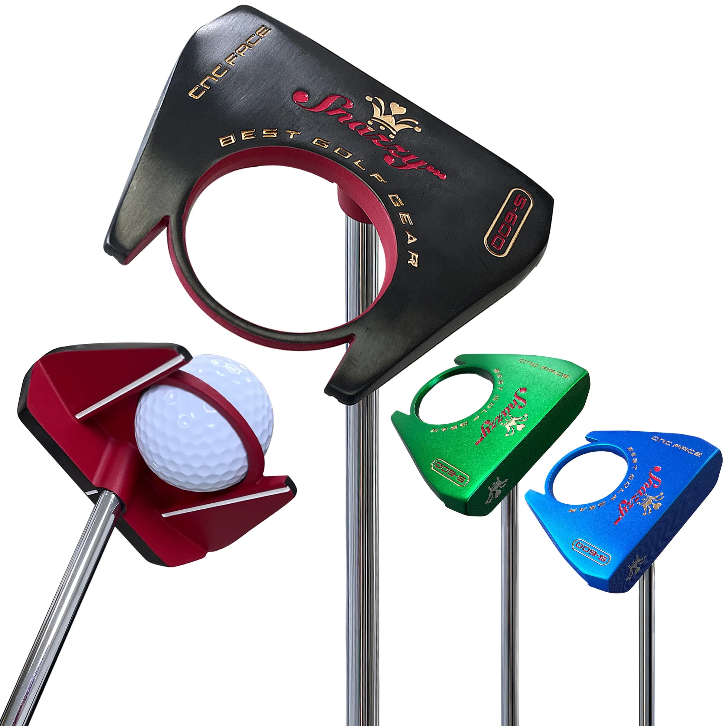 Nuovo Putter da Golf Anox, con Funzione di Recupero Pallina, Blu/Nero/Verde, 34 Pollici/86,4 cm, Durevole, per Controllo - Ideale per Golfisti